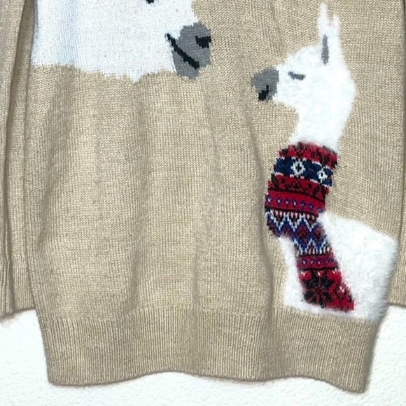 Motherhood Maternity Fuzzy Llama Sweater Women's size Small Beige - Picture 10 of 15